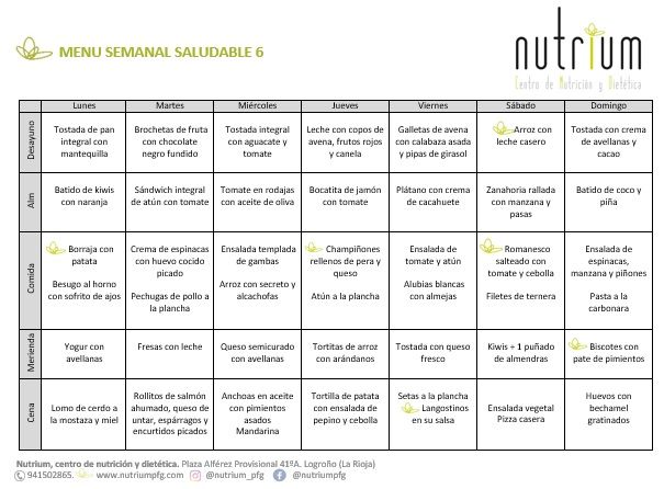 menú saludable rico en vitamina D