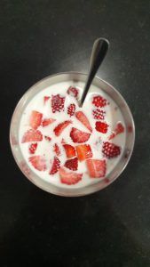 Yogurt con fresas