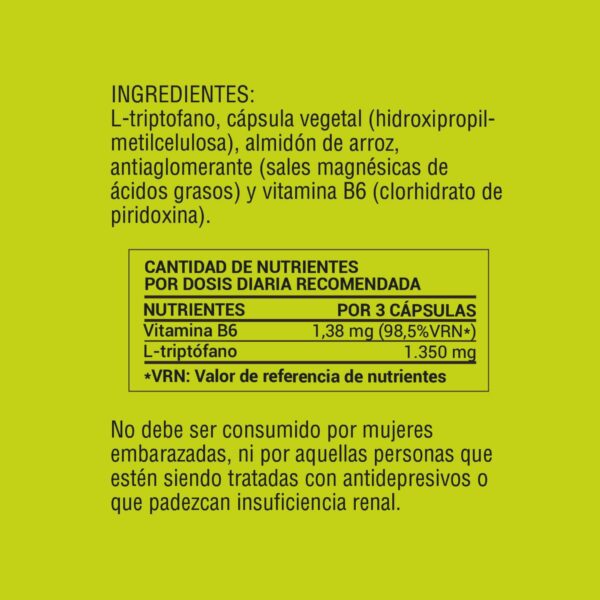 L-triptófano 450 mg con vitamina B6 - Imagen 4