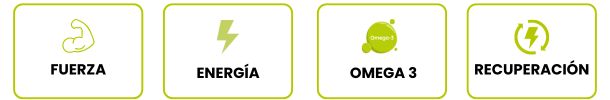 Características del Pack Rendimiento Total de Nutrium con creatina omega 3 y vitamina B12