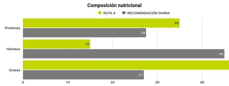 Grafico ruta saludable - recomendación diaria