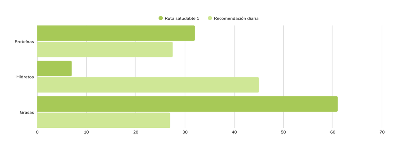 Grafico ruta saludable - recomendación diaria